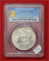 1896 Morgan Silver Dollar PCGS AU55