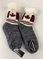 2 New Pair Canada Slipper Socks Fleece Lined