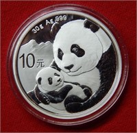 2019 Chinese Panda 10 Yuan 30g Silver