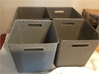 Lot Of 11" Cube Stacking Plastic Baskets