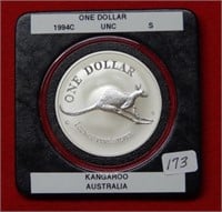 1994 C Australia Dollar Kangaroo 1 Ounce Silver