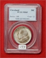1936 Cleveland Silver Comm Half Dollar PCGS MS65