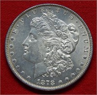 1878 P Morgan Silver Dollar  7/8 Tail Feathers