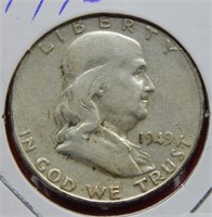 1949 S Franklin Silver Half Dollar