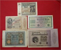 (5) German Bank Notes