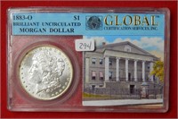 1883 O  Morgan Silver Dollar - w/ Story