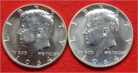 (2) 1964 Kennedy Silver Proof Half Dollars