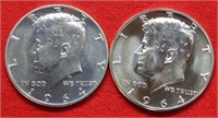 (2) 1964 Kennedy Silver Proof Half Dollars