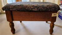 Vintage 15"  Storage Sewing Footstool