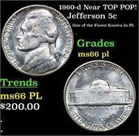 1960-d Jefferson Nickel Near TOP POP! 5c Grades GE