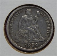 1889 Seated Liberty Silver Dime
