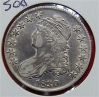 1830 Bust Silver Half Dollar