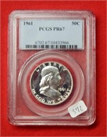 1961 Franklin Silver Half Dollar PCGS PR67