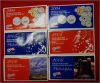 (3) US Mint UNC Coin Sets - 2004-2005-2006 P&D