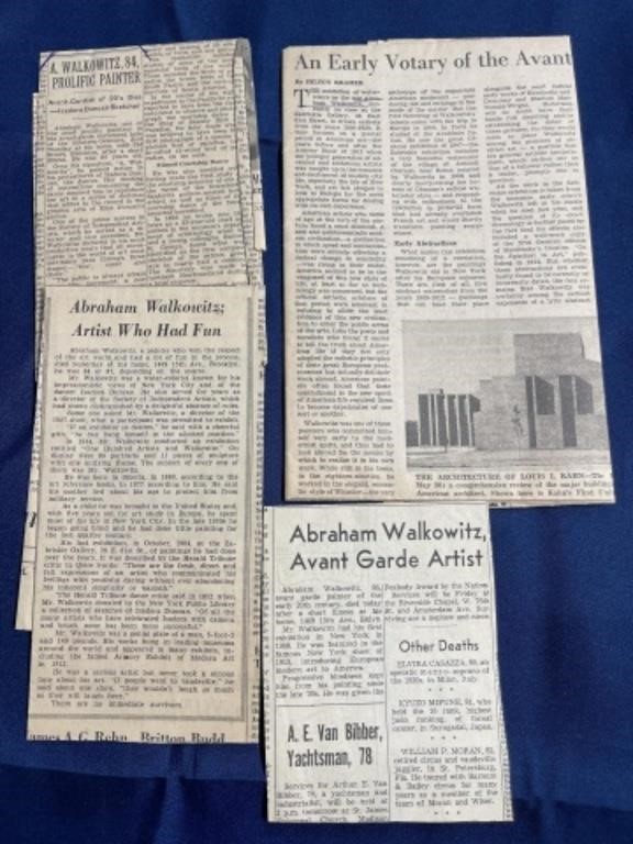 Abraham Walkowitz newspaper clippings
