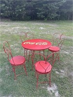 Vintage Coca-Cola Soda Fountain Table & Chairs