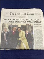 President Obama inauguration newspaper lot
