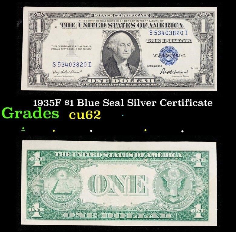 1935F $1 Blue Seal Silver Certificate Grades Selec