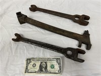 3 Antique Heavy Duty Wrenches