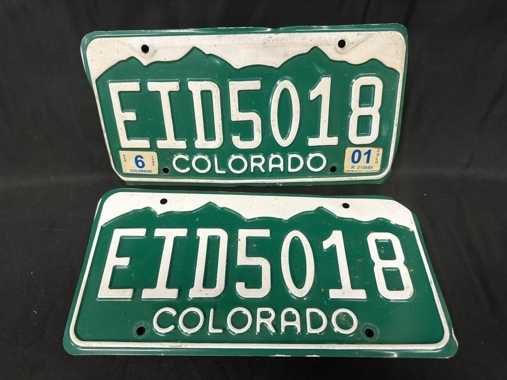 Collectible Colorado Matching License Plate Set