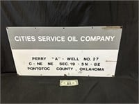 Porcelain Cities Service Oil Company Sign