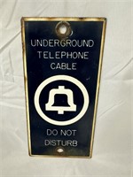 Small Porcelain Bell Telephone Cable Sign
