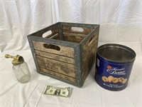 Wood Borden Milk Crate - Dated 1958 & More