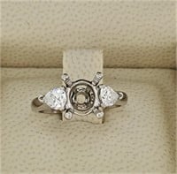 Solid Platinum 0.58ctw Diamond Ring