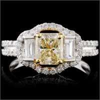 14K White Gold 1.93ctw Fancy Color Diamond Ring
