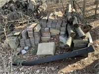 Lot of various landscaping pavers and blocks