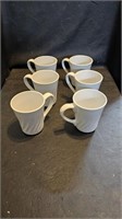 Corelle Stoneware White Coffee Mugs Lot of 6