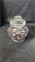 Lidded Glass Candy Dish with Rocks & Shells