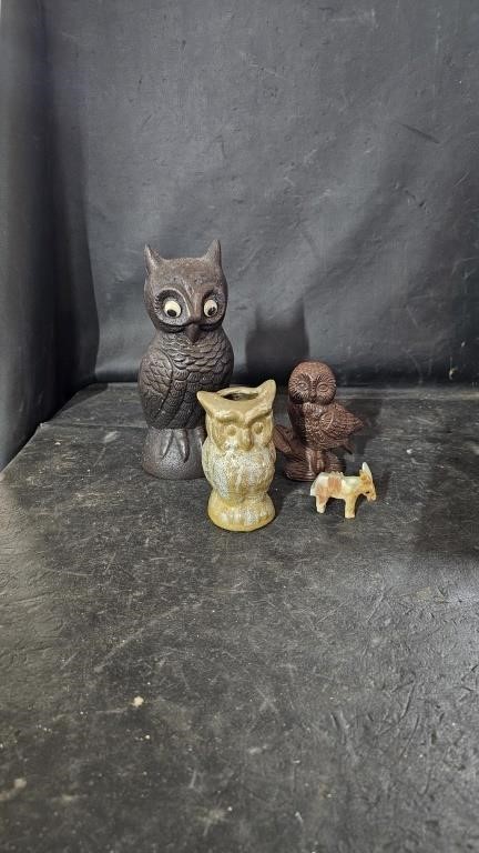 Cast Iron Owl, Pottery Owl & more