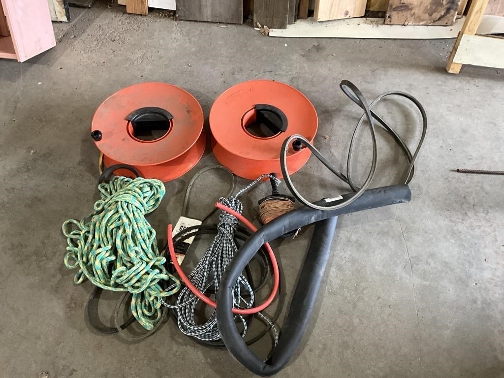 Ropes, belts, cord reels, etc