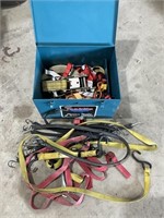 box of straps, ratchet straps, etc