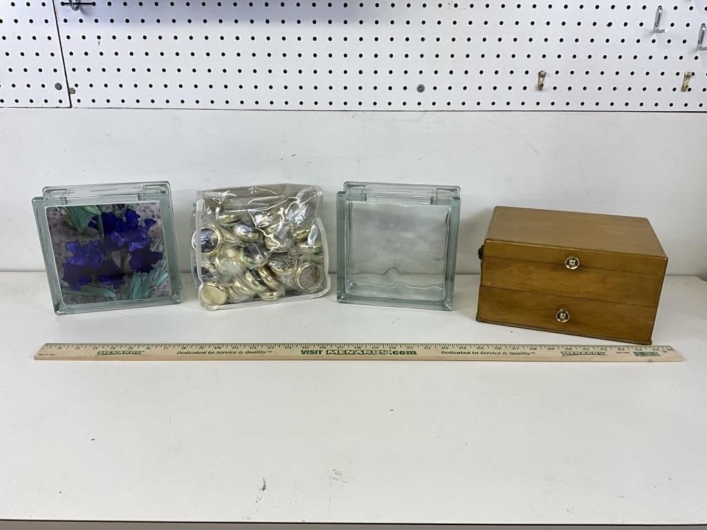 glass blocks and jewelry box