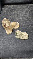 Chalkware Lion & Resin Lamb