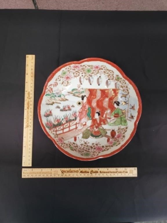 Asian Story Bowl Hand Painted