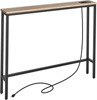 5.9" Narrow Console Sofa Table with Power Outlets