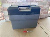PLASTIC TOOLBOX/TOTE WITH CONTENTS -