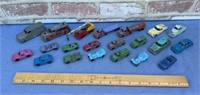(21 PC) ASSORTED VINTAGE METAL TOY VEHICLES