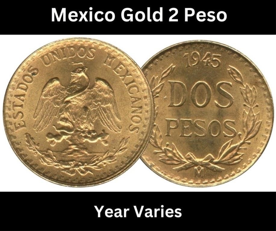 Lot of (2) Mexico Gold 2 Peso