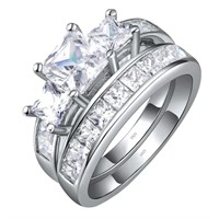Decadence Sterling SIlver 5mm Round Cut 3 Stone Pa