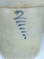 Hand Painted #2 Drop Dashes Stoneware Crock