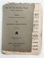 Composer John Marshall Kernochan signed Out Of The