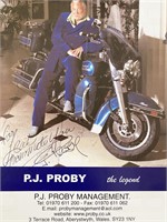 Singer / songwriter P.J. Proby signed postcard