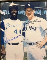 Hank Aaron/ Whitey Ford signed photo. SCM authenti