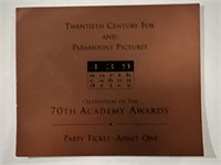 Original Admission Ticket to 70th Annual Academy A