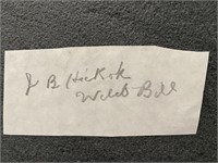 "Wild Bill" Hickok original signature