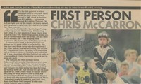 Chris McCarron signed newspaper clipping